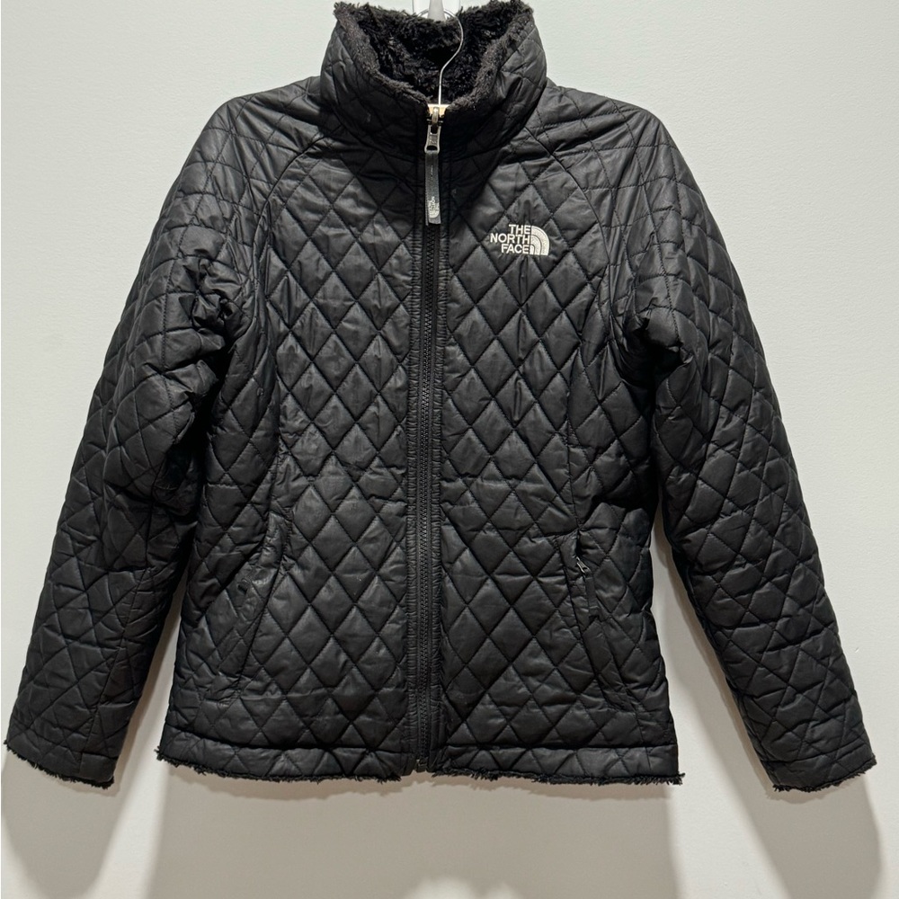 North Face Girls Reversible Black Coat • Excellent Condition • Size 10/12